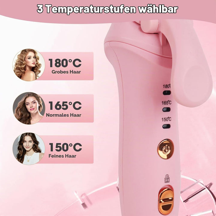 Kabelloser Lockenstab, 21,5 mm Reise Mini Hair Curler, USB Wiederaufladbar Lockenstab mit 3 Einstell