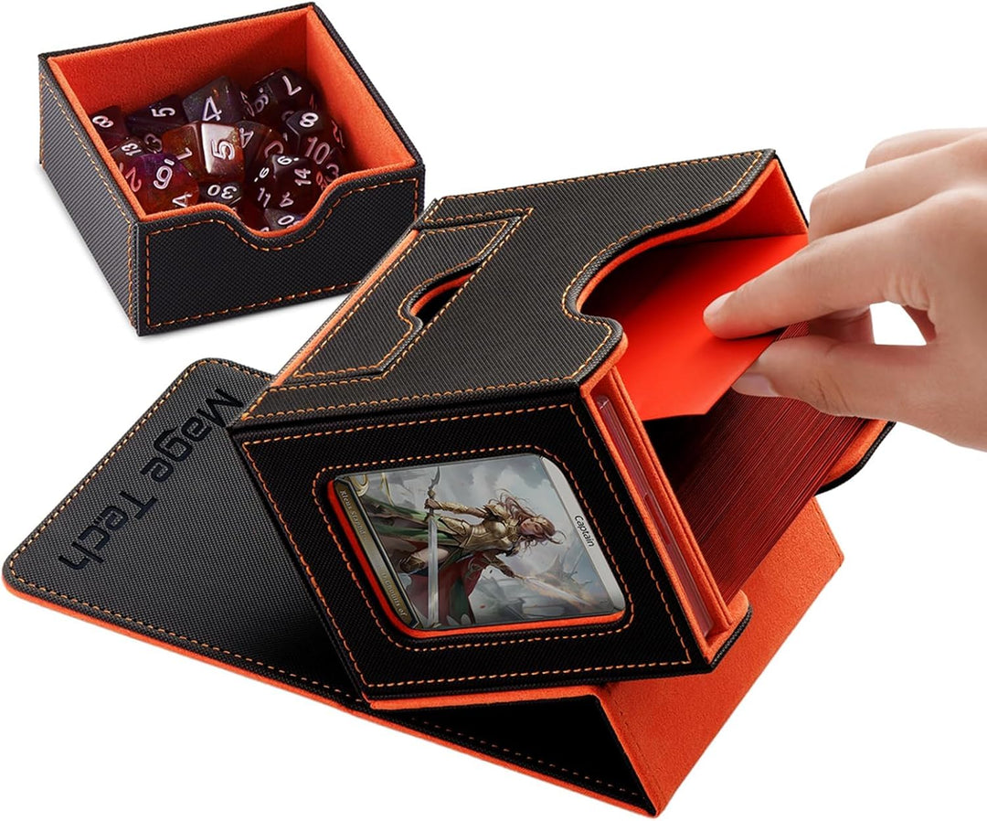 Mage Tech Card Deck Box für MTG Commander - Patentiertes Design, Commander Display, als Deckhalter,