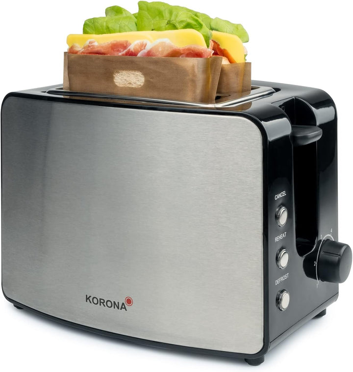 Korona 21250 Doppelschlitztoaster | Extra grosse Röstschlitze für American Sandwichtoasts | 4 wieder