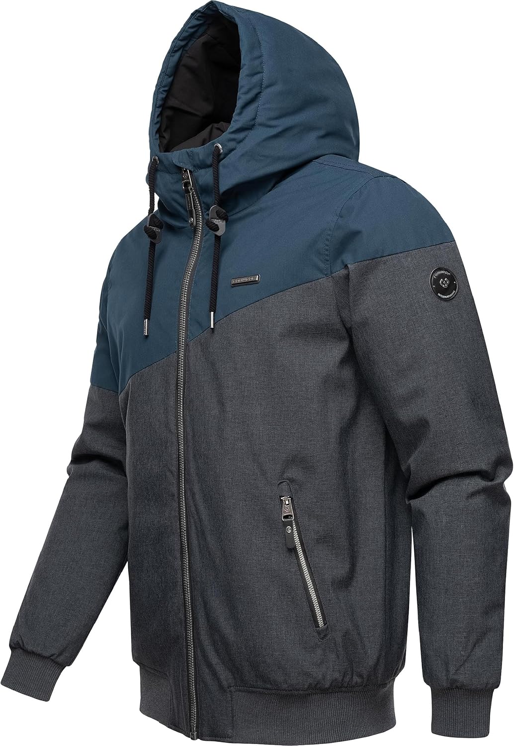 Ragwear Herren warme Winterjacke kurz mit Verstellbarer Kapuze Wings S-3XL XL Dark Grey23, XL Dark G