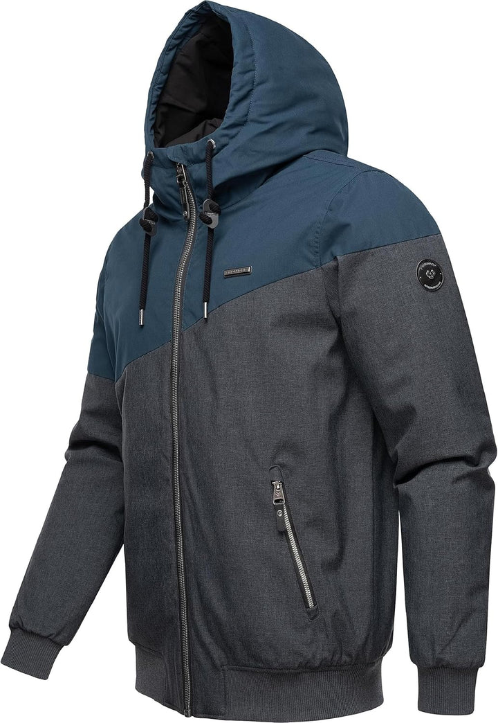 Ragwear Herren warme Winterjacke kurz mit Verstellbarer Kapuze Wings S-3XL L Dark Grey23, L Dark Gre