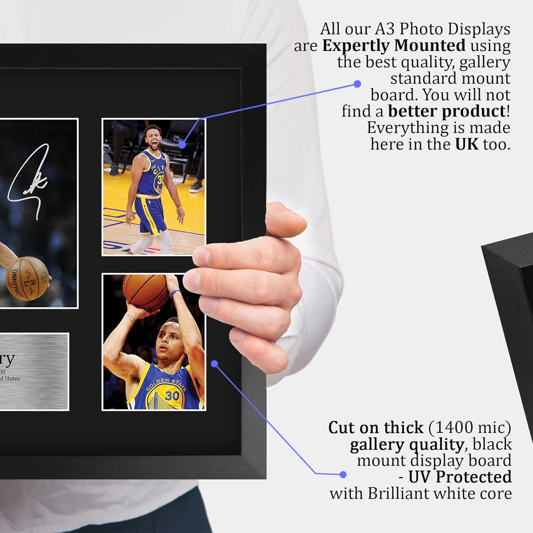 HWC Trading FR A3 Steph Curry Golden State Warriors Geschenke Gedruckt, Signiert Autogramm-Präsentat