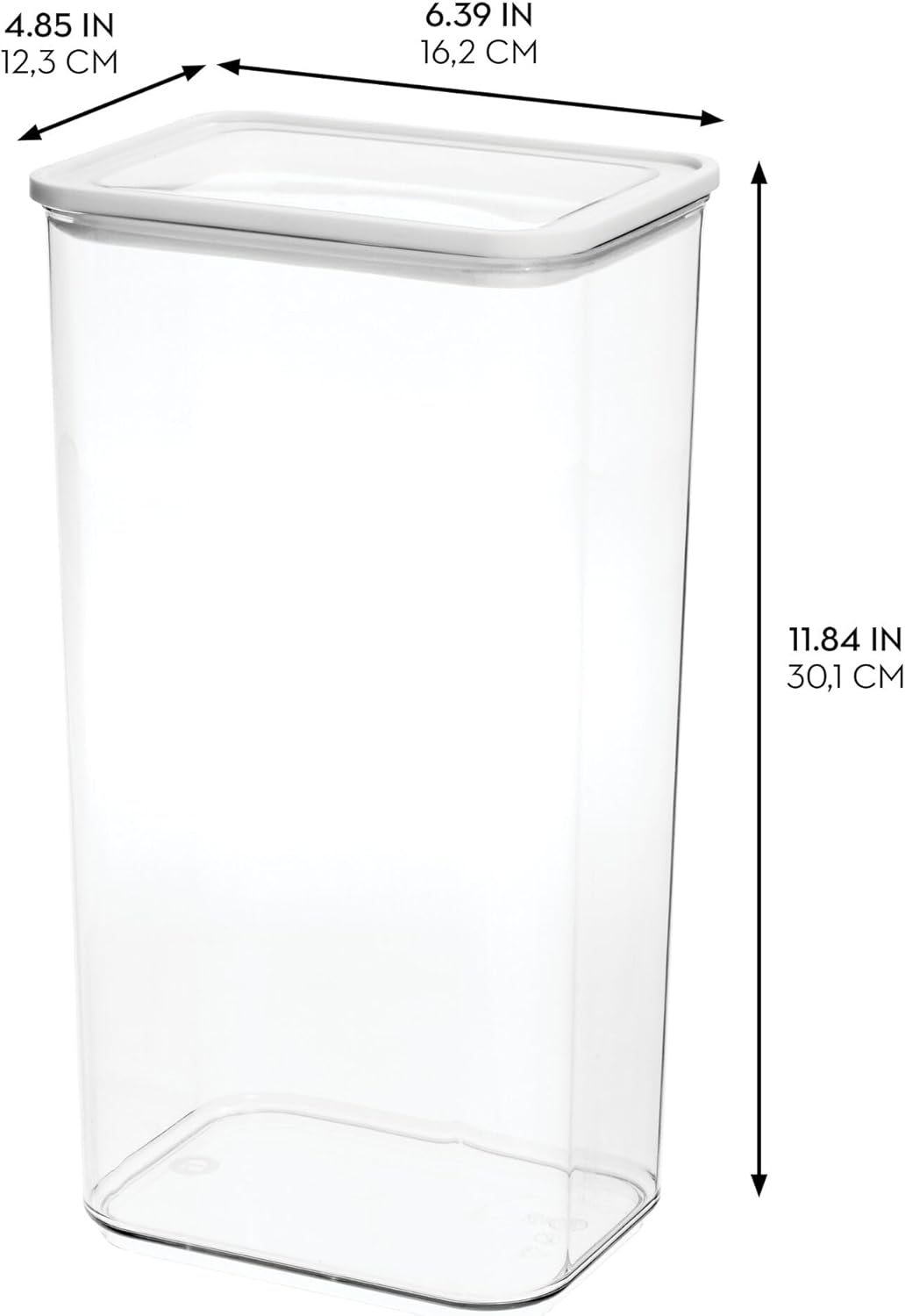 iDesign Vorratsbehälter mit Deckel, hohe Lebensmittel Aufbewahrungsbox aus recycelbarem Plastik, luf