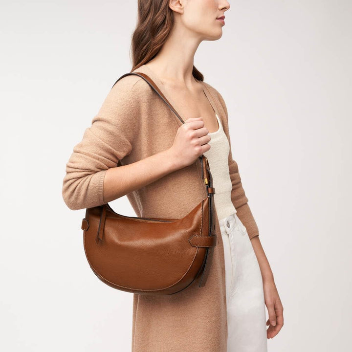 Fossil Damen Harwell Hobo, 30.5 L x 8.9 W x 20.3 cm H Brown, Brown