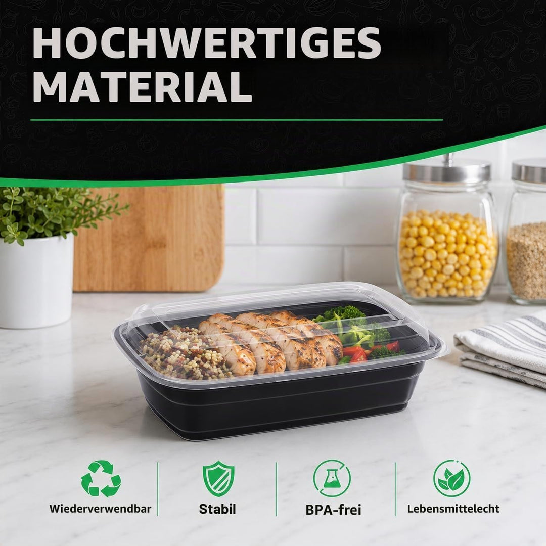 WUHUIXOZ 50 Stück 32oz Meal Prep Container mit, Prämie Wiederverwendbar Behälter für die Zubereitung