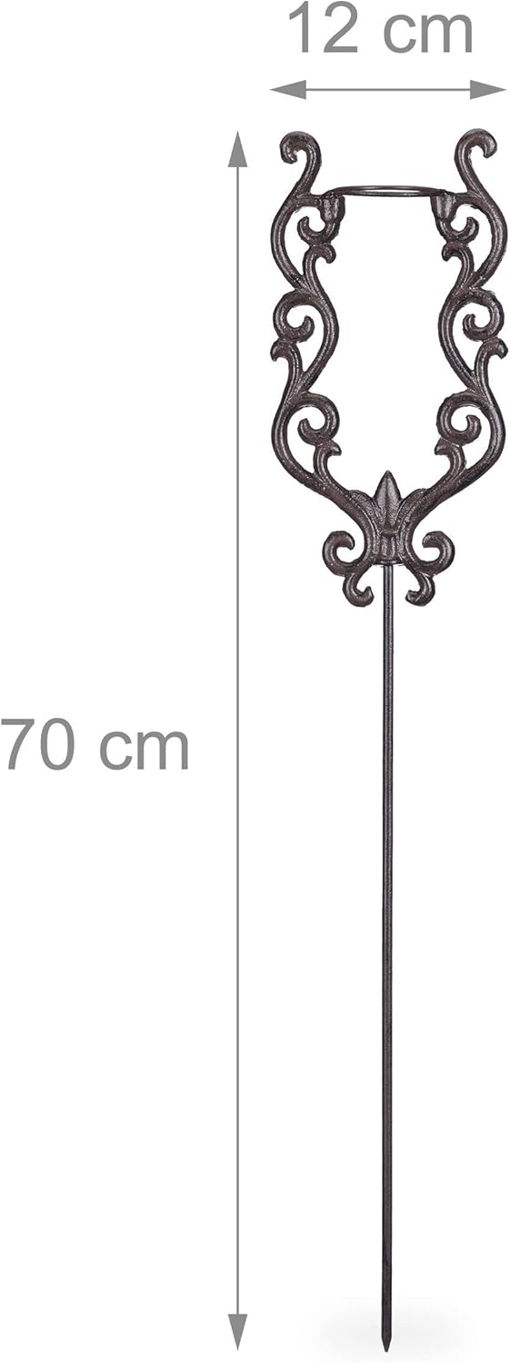 4 x Regenmesser Vintage mit Erdspiess, Deko Niederschlagsmesser, antik, 12cm 5 inch, Glas, Metall, v