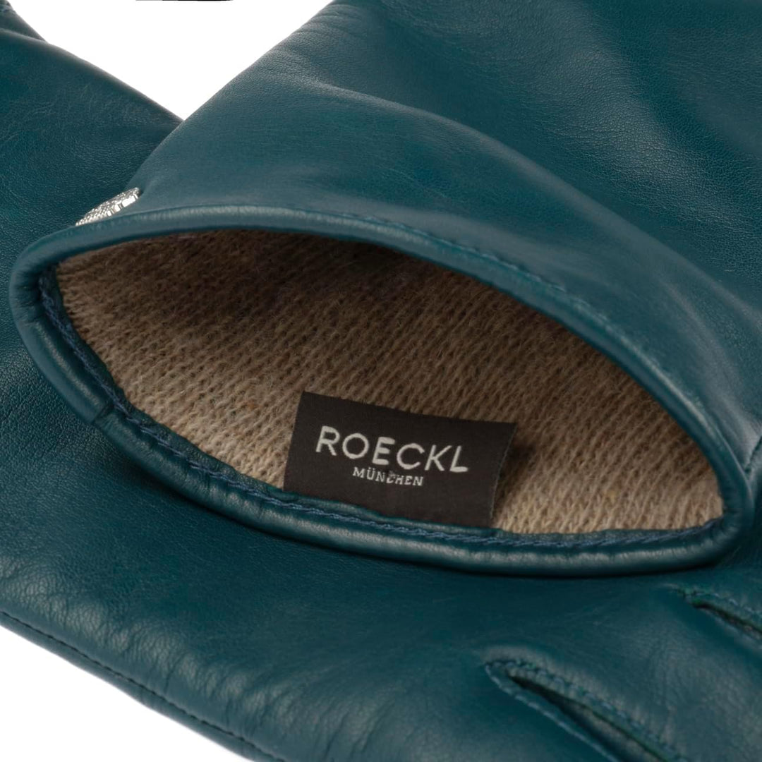 Roeckl Damen Handschuhe Classic, Einfarbig 6.5 Dunkelgrün, 6.5 Dunkelgrün