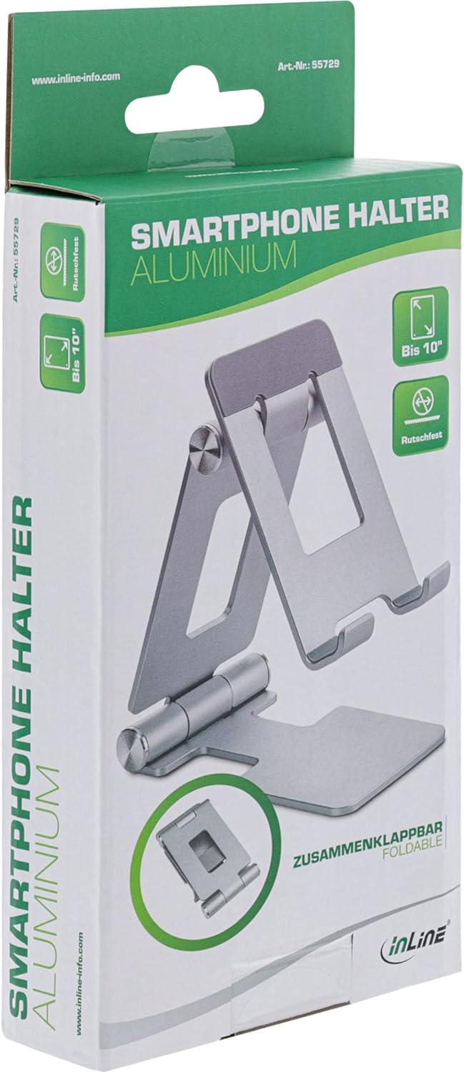 InLine® Aluminium Smartphone Halter universell bis 10"