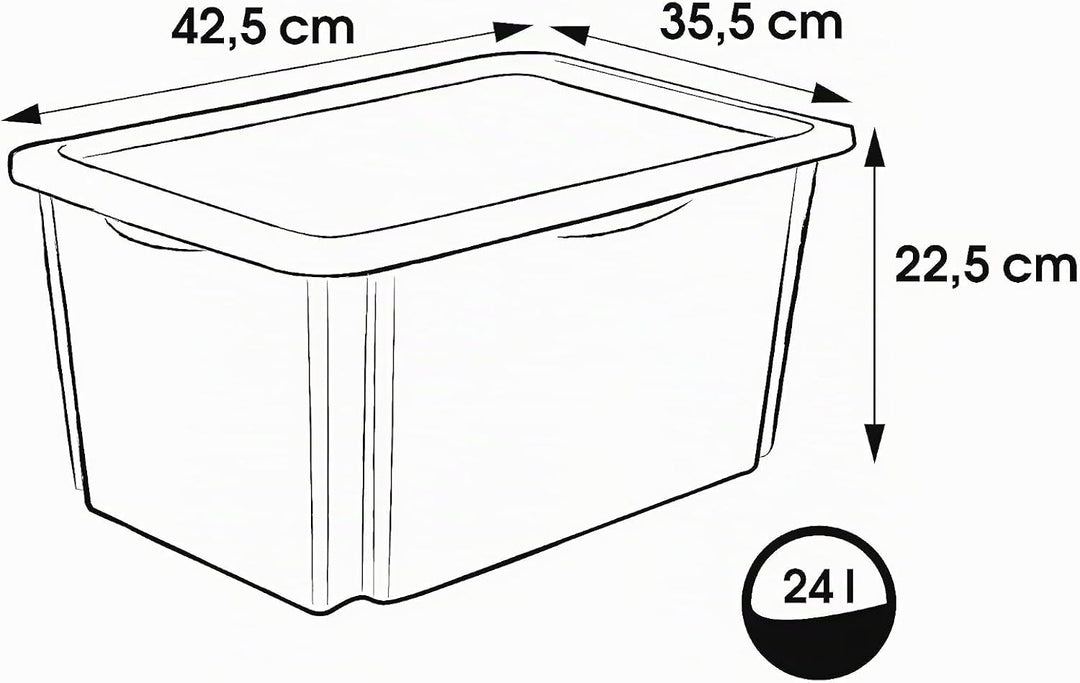 keeeper Micky Maus Aufbewahrungsbox mit Deckel, Dreh- und stapelbar, Für Kinder, 24 l, Karolina, Clo