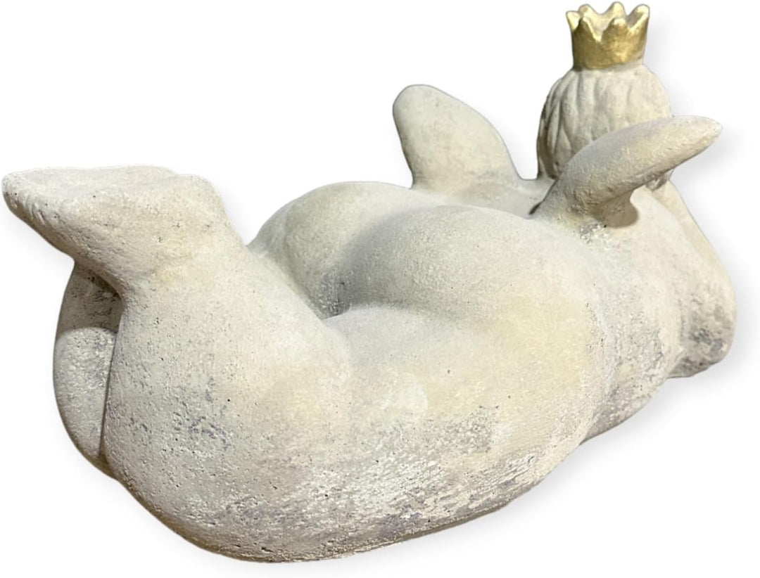 OriginalPaul Skulp & Betondesign Dicke Prinzessin mit Krone - Massiver Steinguss, Handgefertigt in D