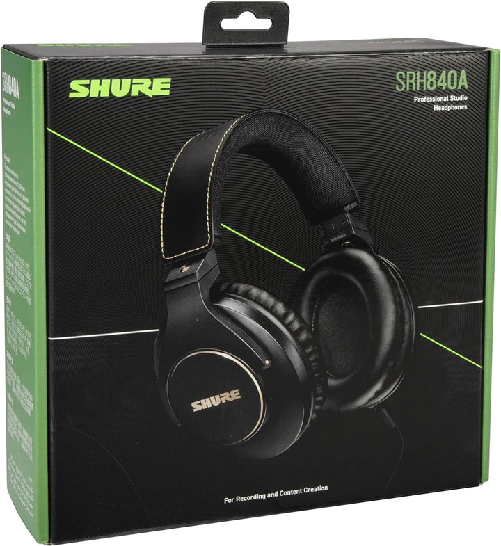 Shure SRH840A Over -Ear Over -Ear -Kabel -Kopfhörer für kritisches Hören und Überwachung, profession