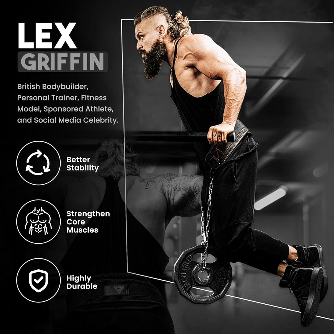 RDX 15,2 cm grosser Gewichthebergürtel, Dip-Gürtel mit 40 cm langer Kette, Gewichtheben für Klimmzüg