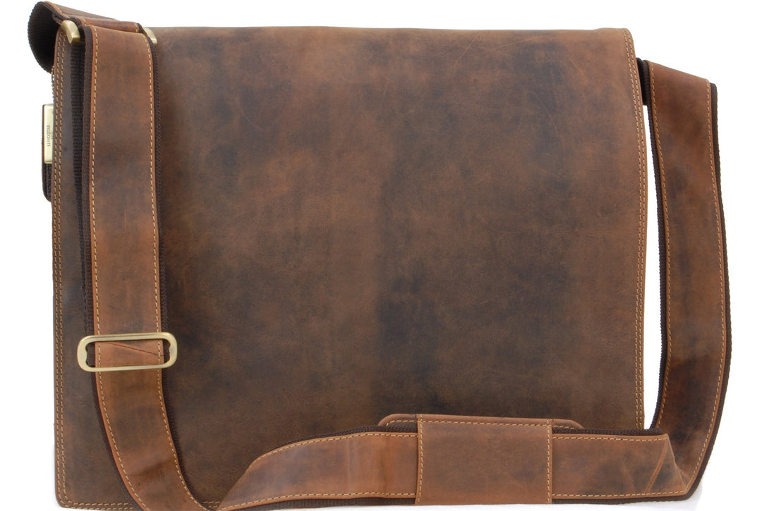 VISCONTI - Leder - Laptop-tasche - XL Umhängetasche A4 Plus im Jägerstil - HARVARD - (16054) XL Öl H
