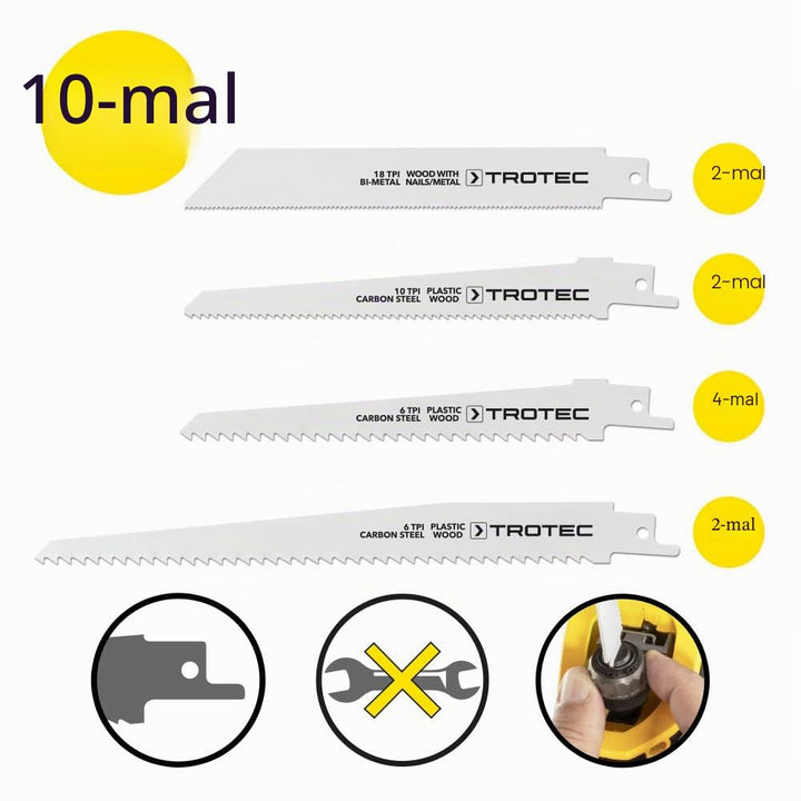 Säbelsägeblätter-Set Holz/Metall/Plastik, 10-teilig