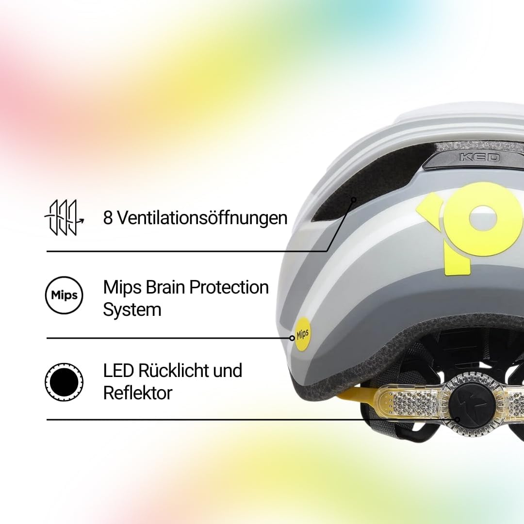 KED Pop MIPS Kinder Fahrrad Helm schwarz/weiss 2023 Weiss M (52-56cm), Weiss M (52-56cm)