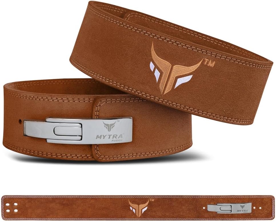 Mytra Fusion gewichthebergürtel 100% Echtes Leder Weightlifting Belt weisse Schnalle, Lifting Belt f