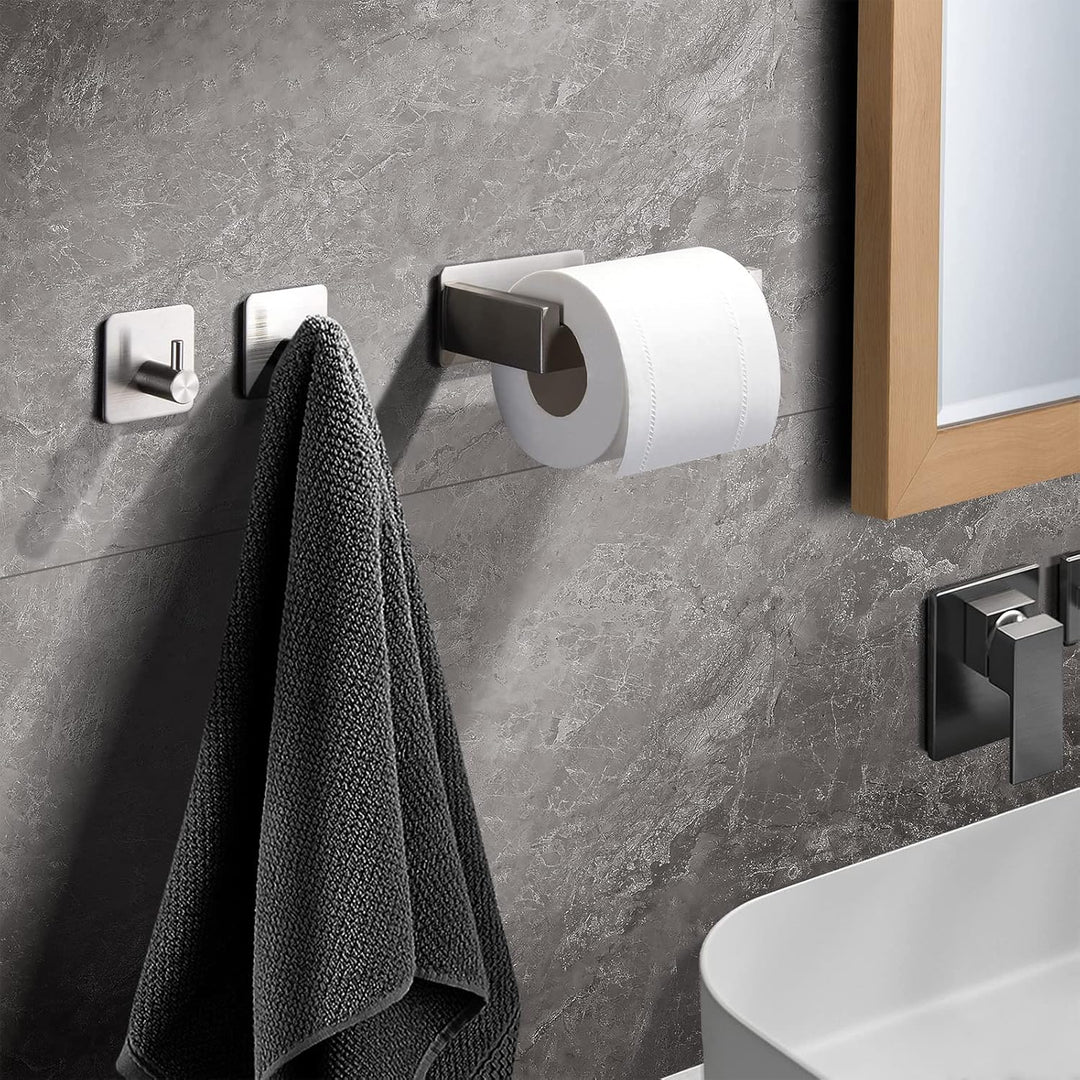 Toilet Paper Holder No Drilling Required,Selbstklebend Klopapierhalter WC Papierhalter Edelstahl Toi
