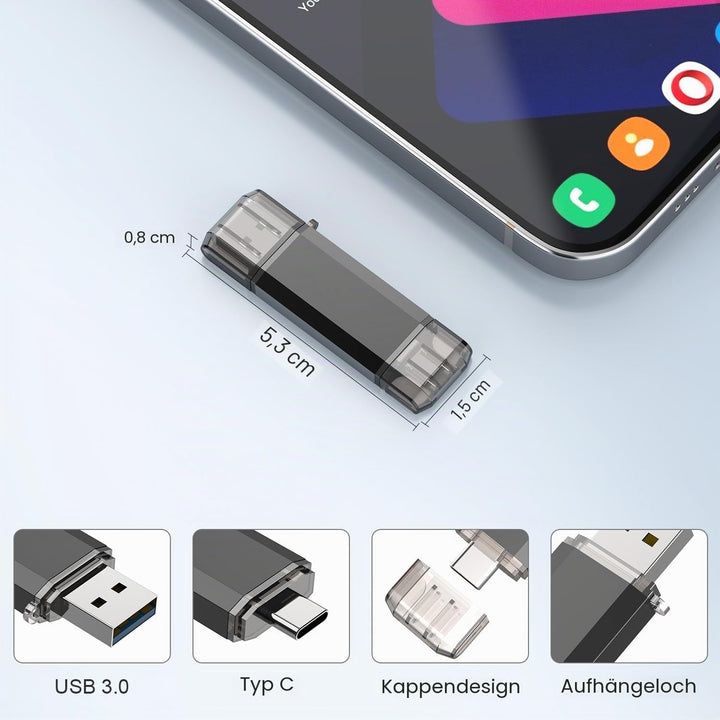 USB C OTG Stick 128GB RAOYI USB 3.0 Type C Stick Dual USB Speicherstick 2-IN-1 Flash Laufwerk 128 GB