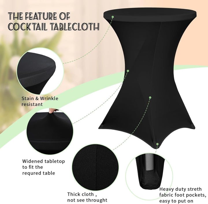 Pesonlook 6er-Set Stretch Stehtisch Husse für Bistrotisch Ø 70-75 cm Elegante,Verstärkung im Fussber
