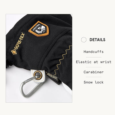 Hestra Army Leather Gore-Tex Long Warm Ski/Ride Glove UK-Grösse 5 Schwarz, UK-Grösse 5 Schwarz