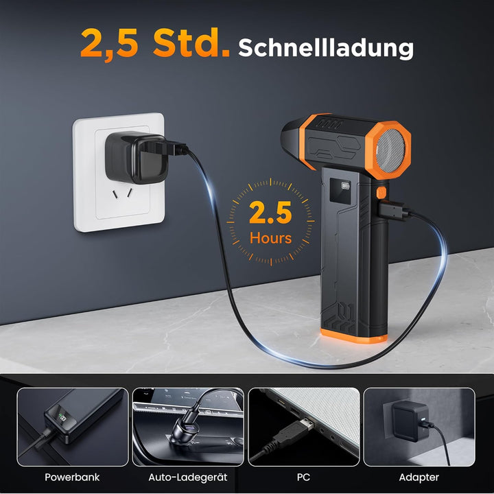 VIWAVE Elektrische Staubgebläse Druckluftspray,150000 U/min Compressed Air Duster,3-Gang Staubgebläs