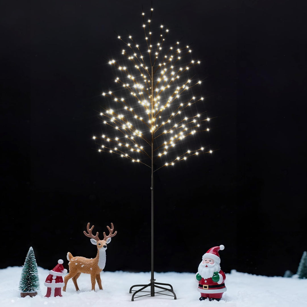 SUNYRISY 210cm LED Baum Lichter für Weihnachtsdeko Innen/Aussen, Metall LED Weihnachtsbaum für Wohnz
