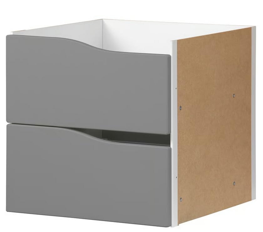 KALLAX Einsatz mit 2 Schubladen, wellenförmig/dunkelgrau, 33x33 (IKE 805.077.12)