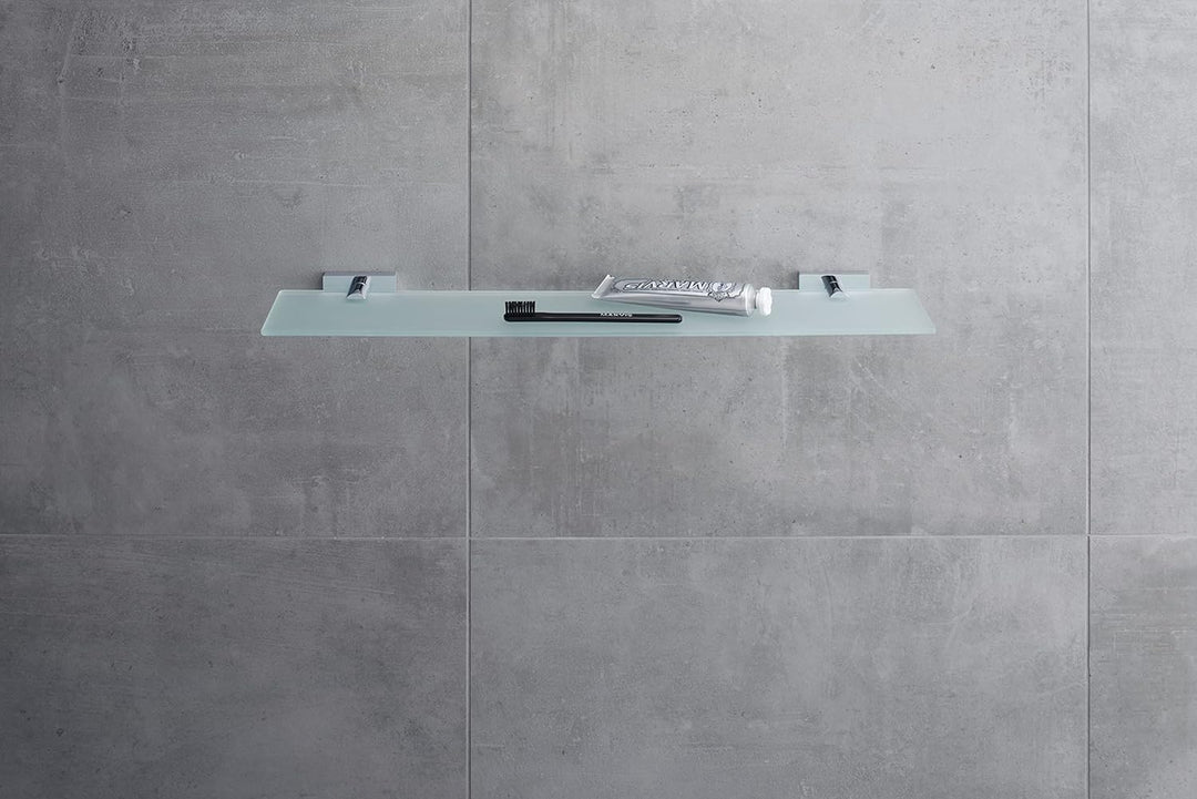 Duravit Glasablage Karree, Ablage Bad, Wandmontage, 60 cm, Chrom, Glasablage