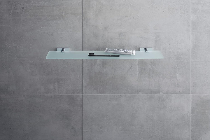 Duravit Glasablage Karree, Ablage Bad, Wandmontage, 60 cm, Chrom, Glasablage