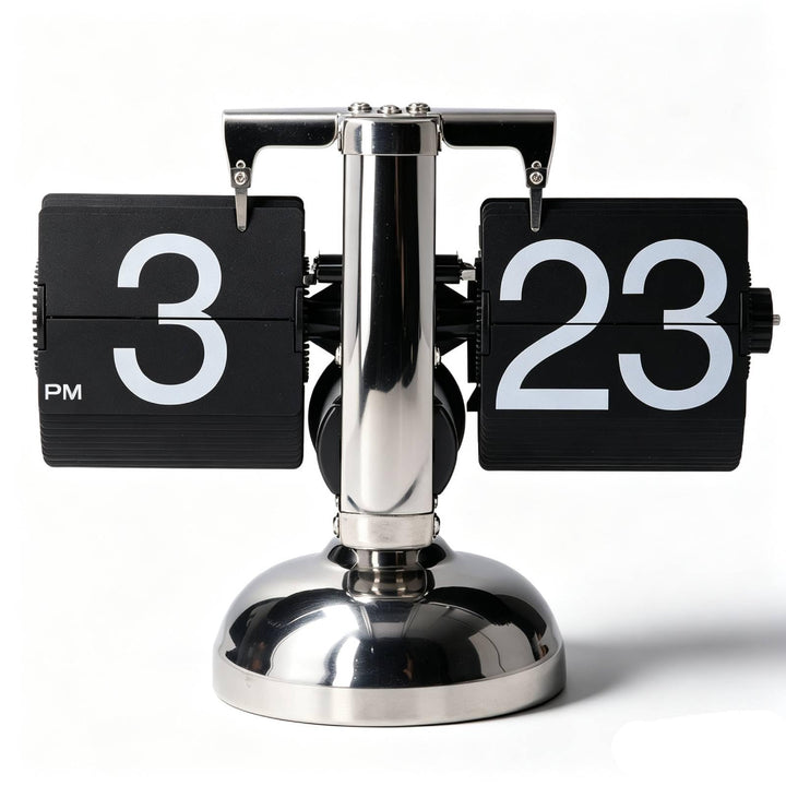 HERCHR Retro-Flip-Down-Uhr, Automatisches Umblättern Grosser Zahlen, Mechanische Schreibtischuhr, In