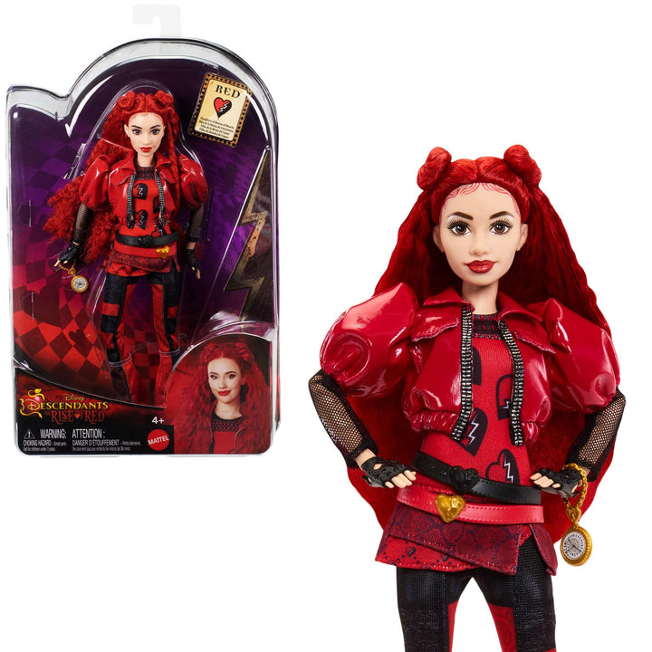Mattel Disney Descendants: The Rise of Red Modepuppe und Accessoires – Red, Tochter der Herzkönigin