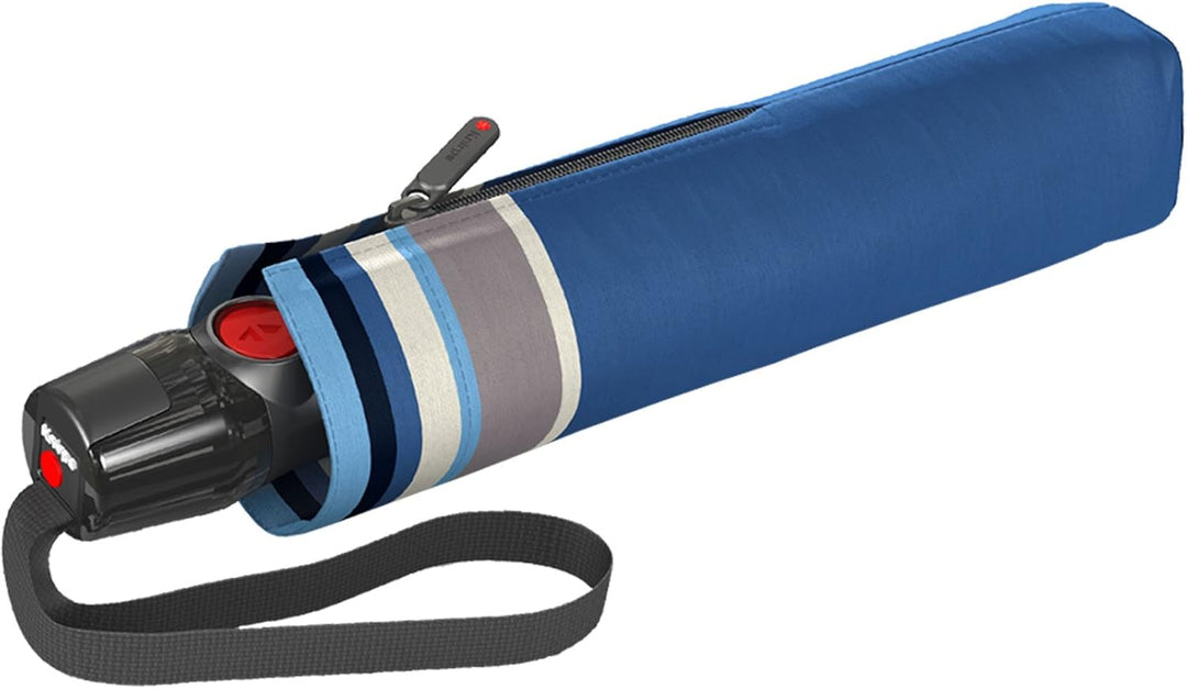 Knirps T.200 Taschenschirm Duomatic Grace Blue - inkl. Futteral im Schirmdesign - Hochqualitative Ve