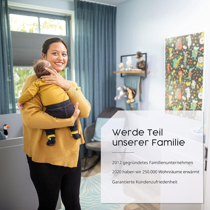 Infrarotheizung – Herbst Bildmotive – TÜV SÜD - 1200 Watt + Thermostat - Weisser Rahmen (05. Waldspa