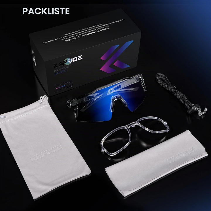 KAPVOE Photochromatische Selbsttönend Fahrradbrille TR90 Rahmen für Herren Damen Jungen Mädchen Klar