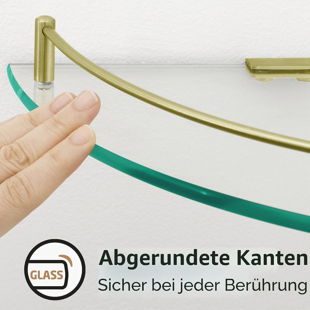 KES Duschablage Ecke Eckregal Duschregal Glasregal Duschablage Glas Hartglas Wandregal Badregal Dusc