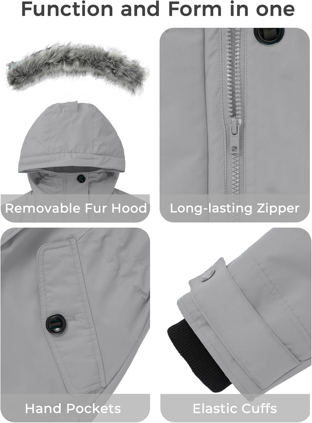 Wantdo Damen Winter Warm Puffer Mantel Wasserabweisend Outdoor Jacke Winddichte Oberbekleidung Mante