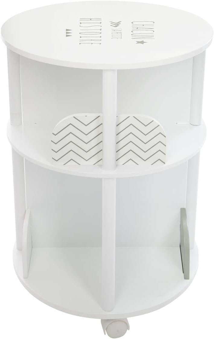 Kinderbücherregal rund - weiss und grau H 59 cm - Grau - Atmosphera créateur d'intérieur 1 Stück (1e