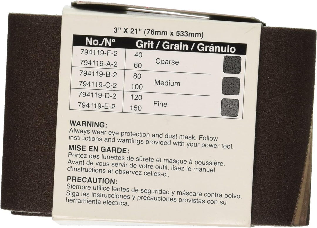 Makita 742306–7 3 Zoll x 53,3 cm Stücke Schleifband, Körnung 40 (10/Pk)