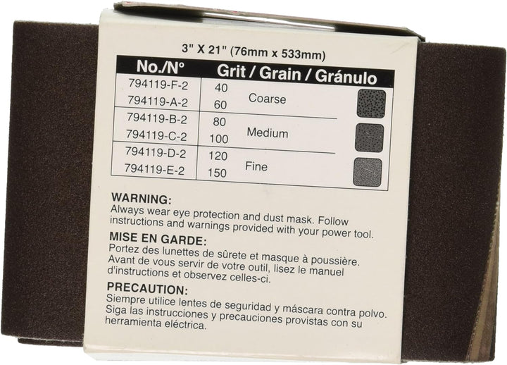Makita 742306–7 3 Zoll x 53,3 cm Stücke Schleifband, Körnung 40 (10/Pk)