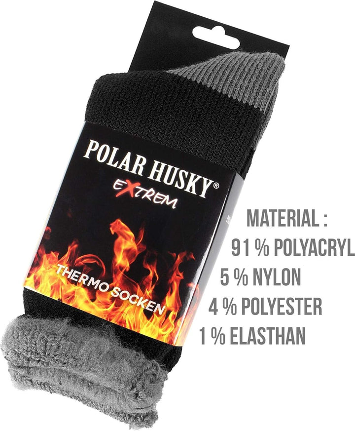 Polar Husky® 6 Paar Super Warme Thermo Socken! Vollplüsch/Perfekt geeignet für Stiefel Extrem/Hot/Sc