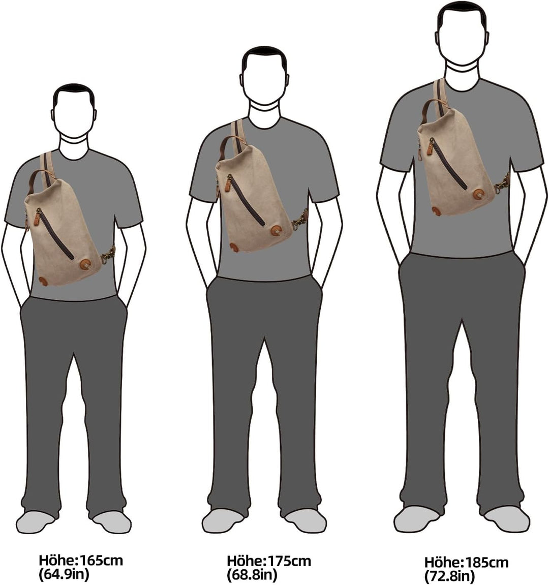KL928 Canvas Sling Bag Herren und Damen, Schultertasche Crossbody Schulterrucksack Rucksack Shoulder