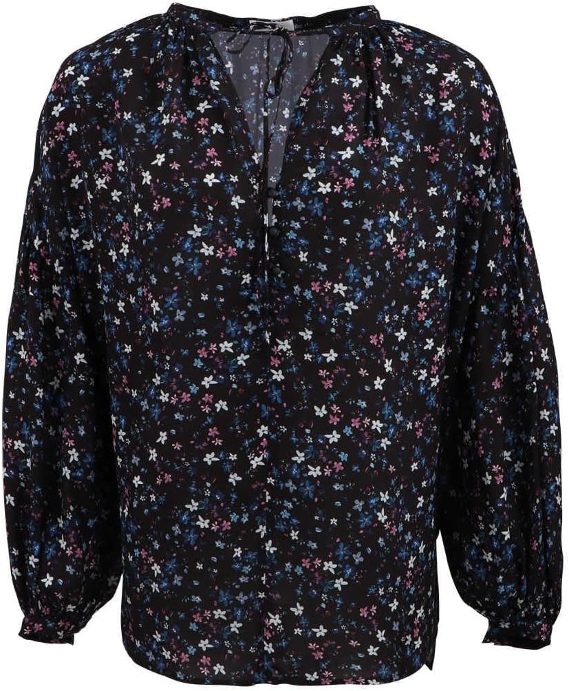 Replay Damen Bluse XS 010 Black/Cyclamen/Blue/Azure, XS 010 Black/Cyclamen/Blue/Azure