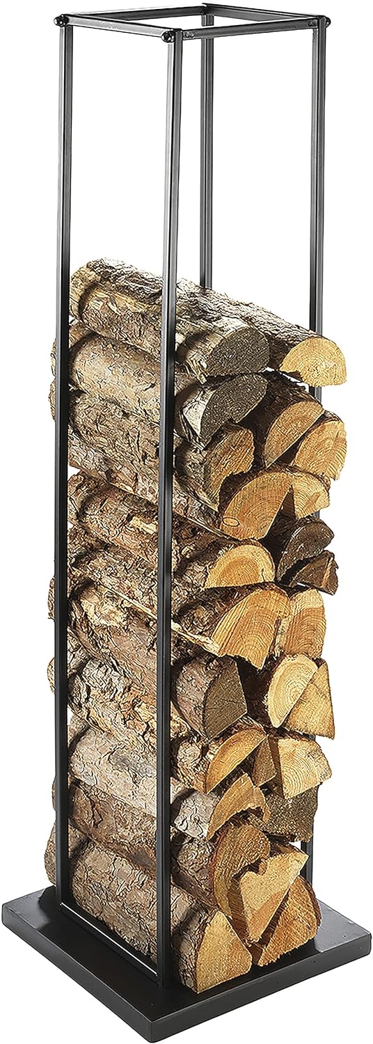 Kobolo Kaminholzregal Kaminholzständer - Metall - 33 x 33 x 115 cm -