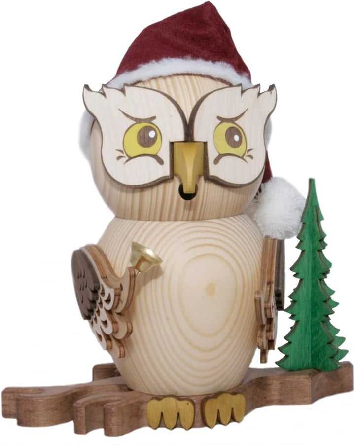 Kuhnert Räuchereule "Weihnachtsmann" 15 cm Räuchermännchen Räuchermann echt Erzgebirge