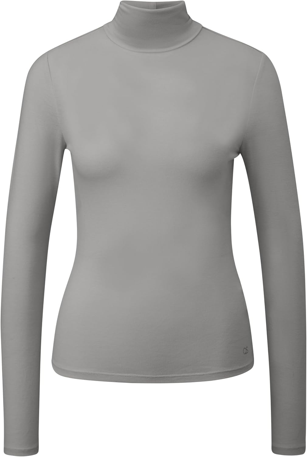 QS Damen Leicht Transparentes Rollkragenshirt Langarmshirt mit Rollkragen XS 9400_grau, XS 9400_grau