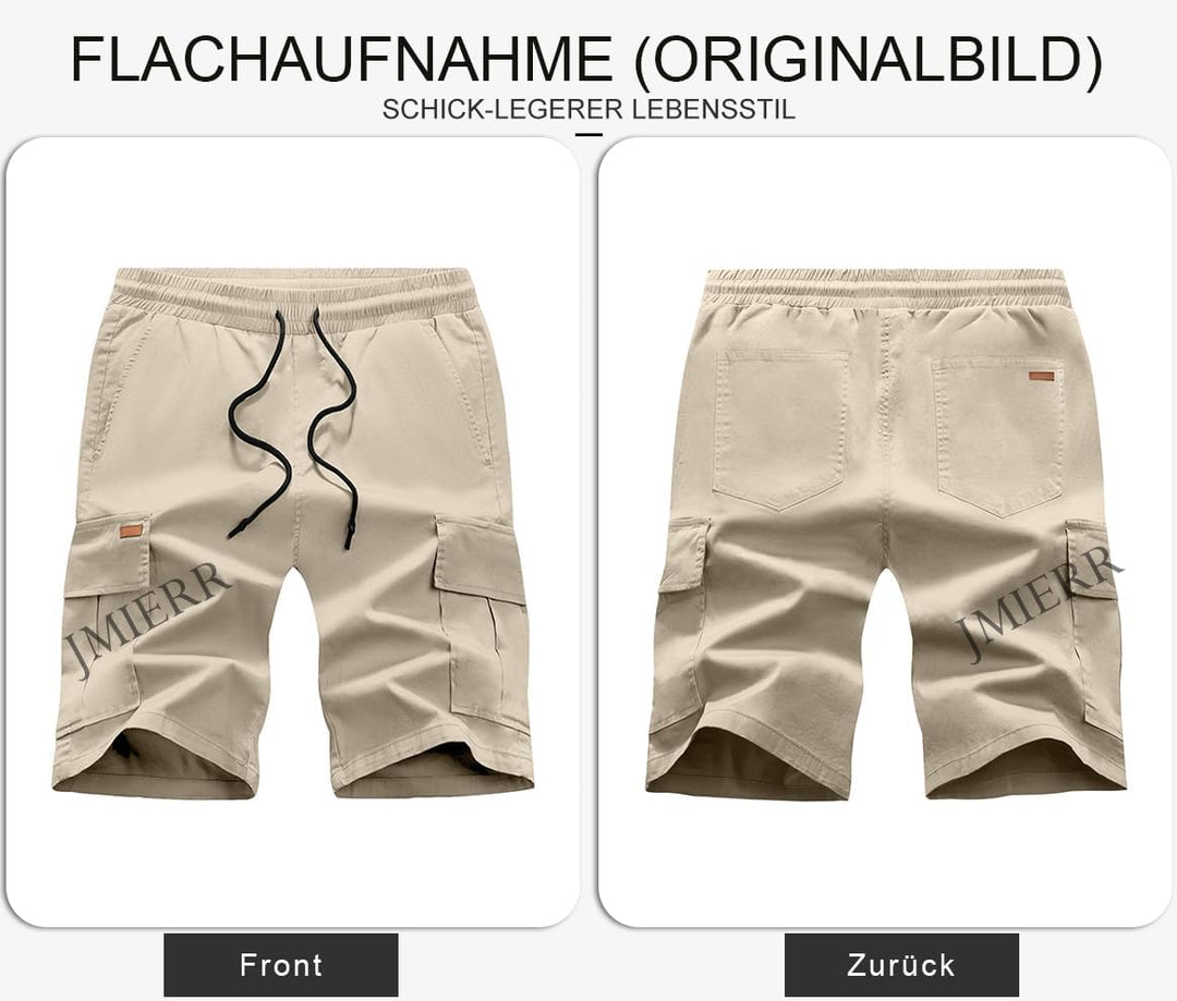 JMIERR Kurze Hosen Herren Baumwolle Cargo Shorts Herren Sommer Freizeithose mit Taschen S Braun, S B