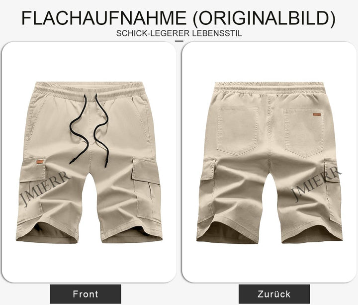 JMIERR Kurze Hosen Herren Baumwolle Cargo Shorts Herren Sommer Freizeithose mit Taschen S Braun, S B