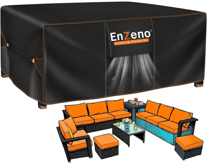 Enzeno Abdeckung Gartenmöbel wasserdichte,300x250x100cm,420D Oxford Loungemöbel Abdeckung, Abdeckpla