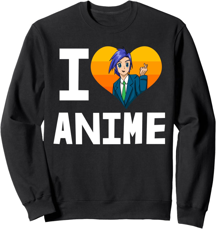 Ich liebe Anime Lustiges Gesicht Liebe Animation Sweatshirt