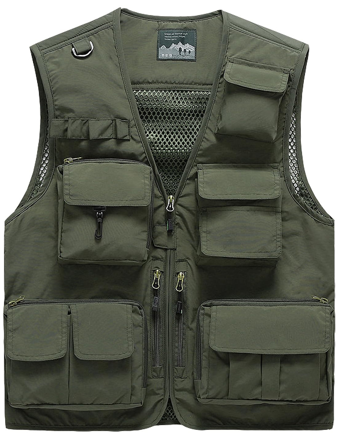 Herren Freizeit Safari Angeln Outdoor Arbeit Weste Jacke Foto Reise Cargo Mesh Weste Multi Taschen A